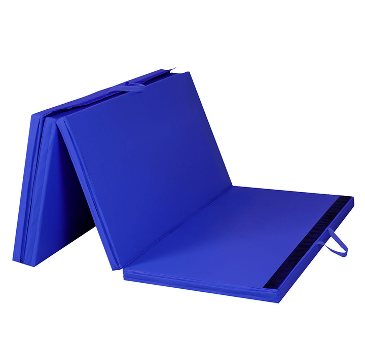 Folding 4' x 8' x 2"" Gymnastics Yoga Mat - Blue