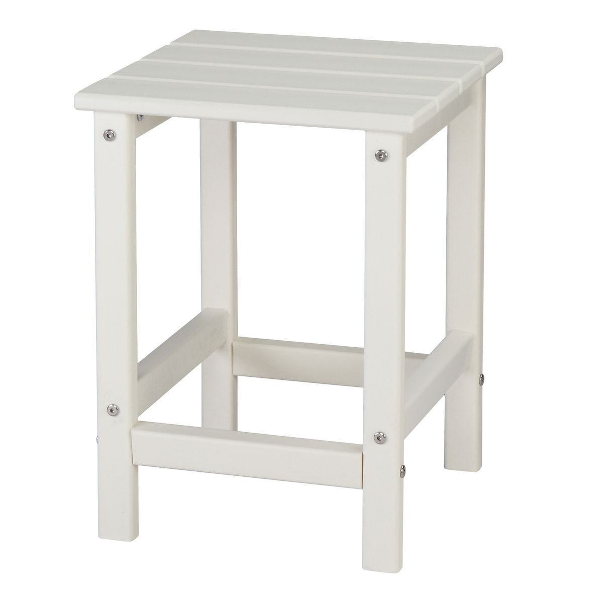 Single Layer Square Outdoor Side Table - White