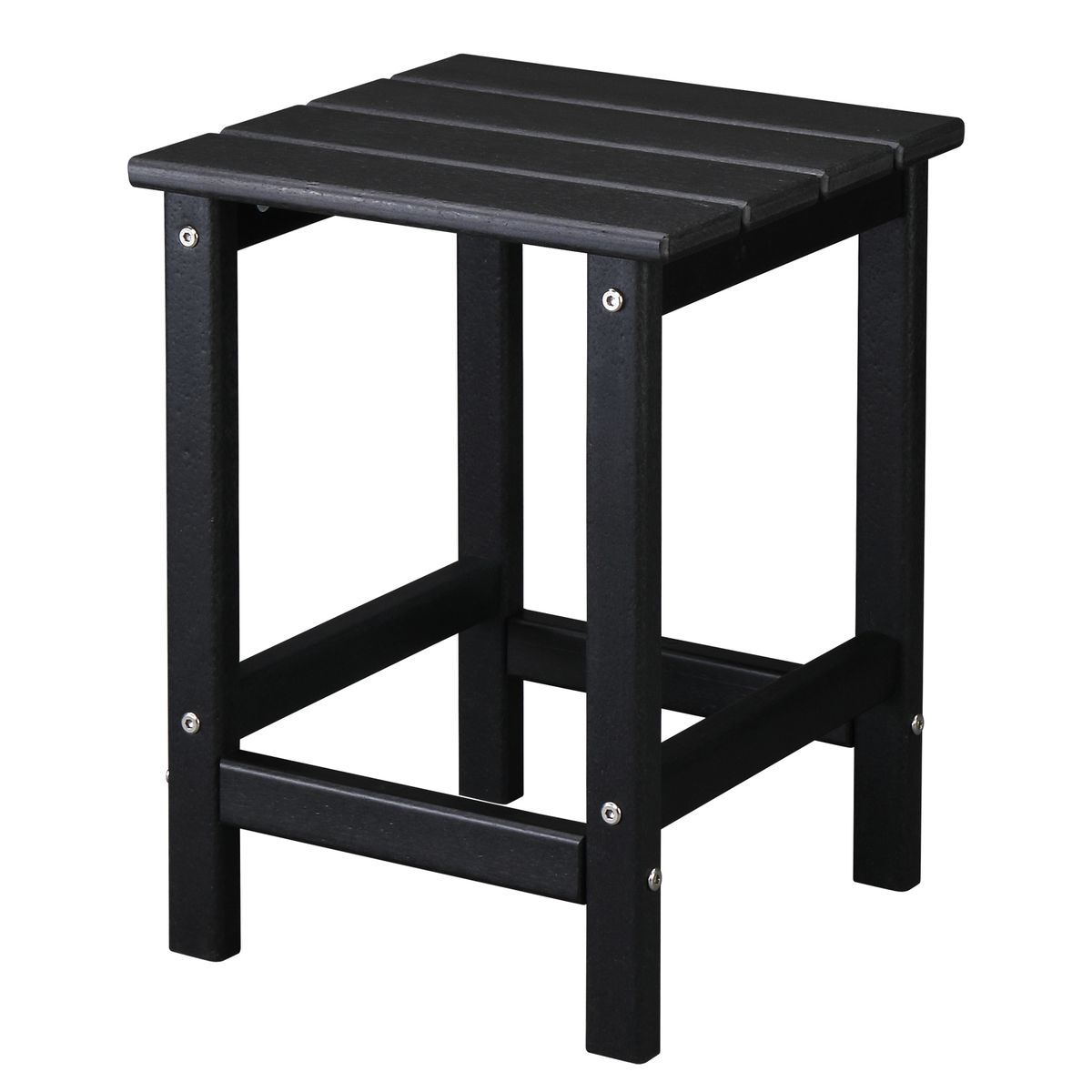 Single Layer Square Outdoor Side Table - Black