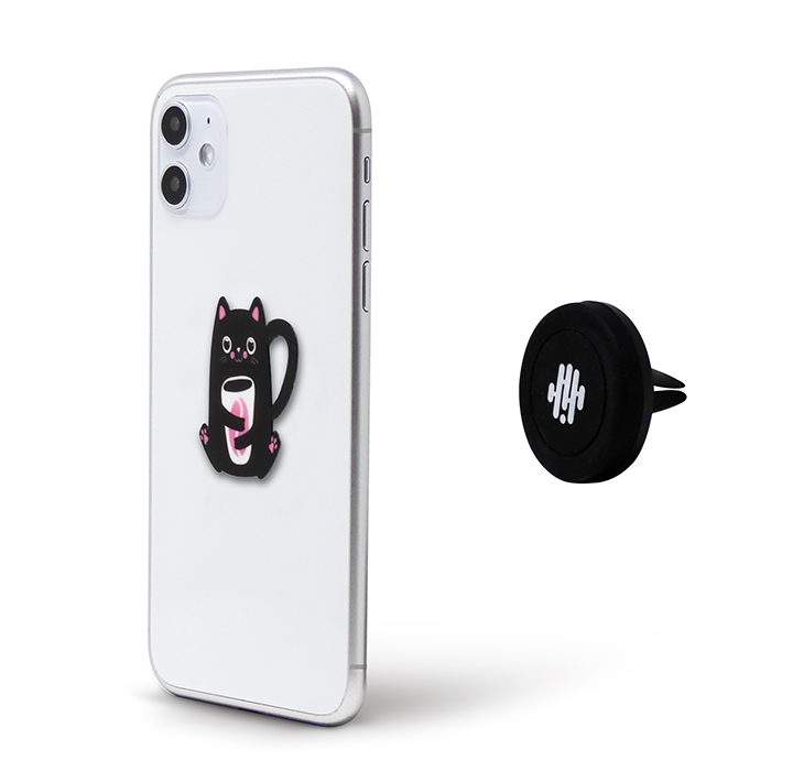 Aduro Phone Flair Designer Magnetic Vent Mount for Mobile Devices - Cat
