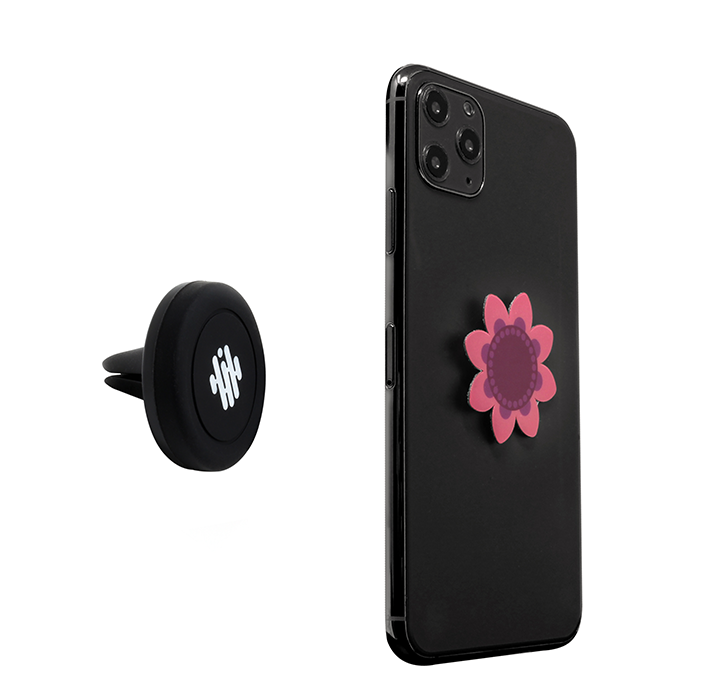 Aduro Phone Flair Designer Magnetic Vent Mount for Mobile Devices - Flower