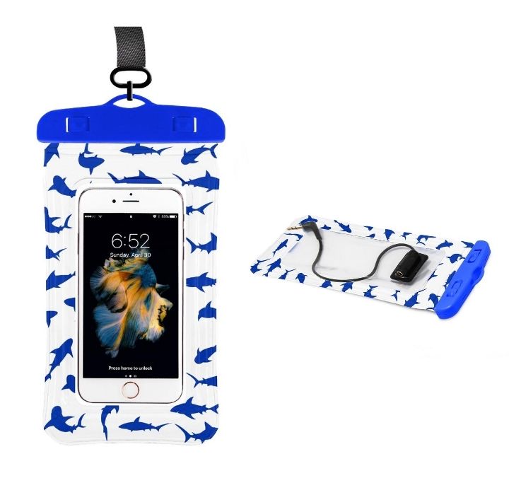 Aduro Floating Waterproof Mobile Phone Pouches (2-Pack) - 2 Pack Shark