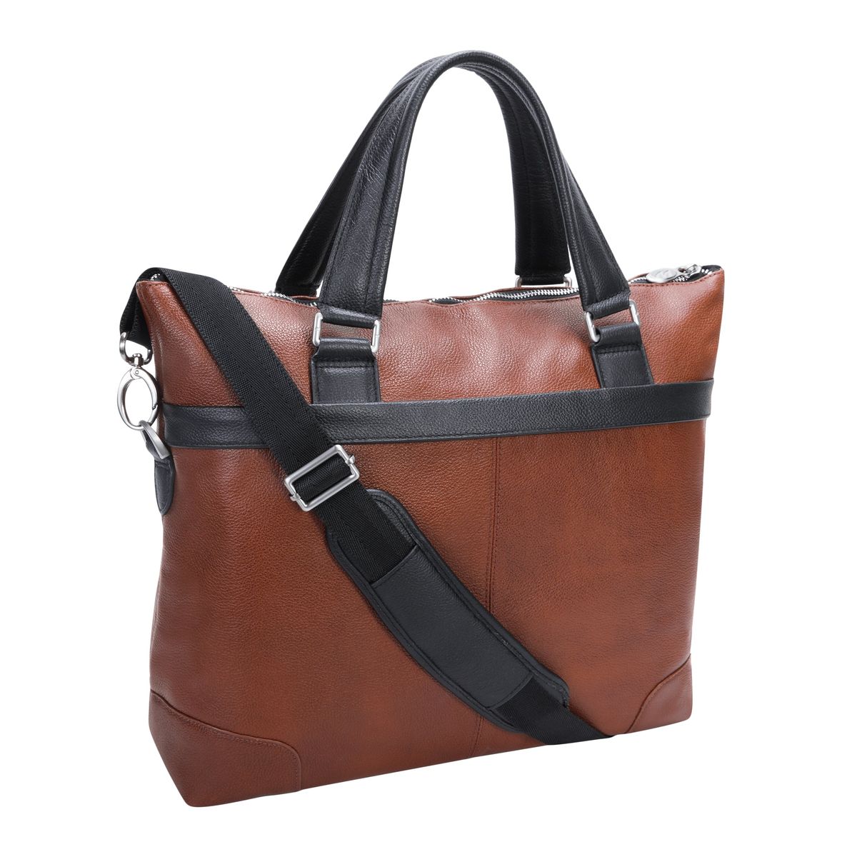 Eastward 15” Leather Two-Tone Tablet and Laptop Briefcase - Brown