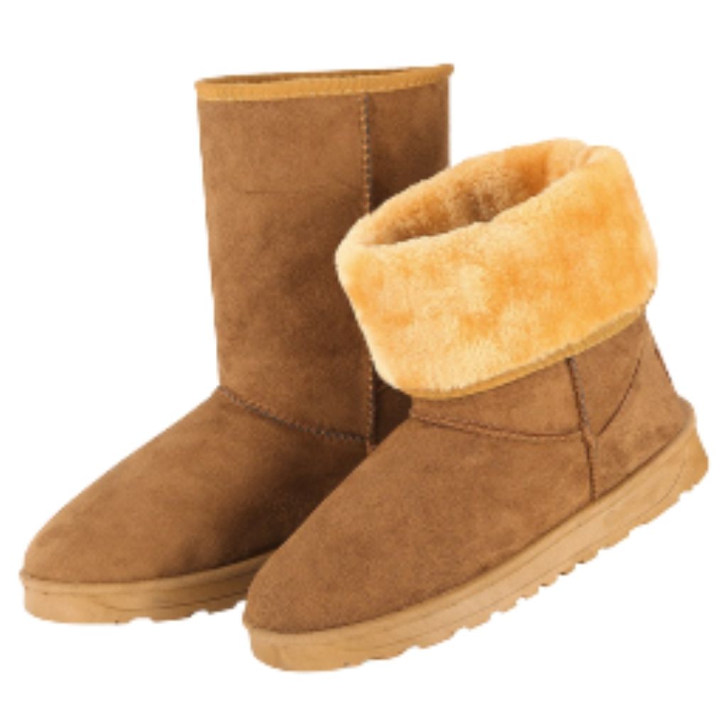 Women's Warm Fashionable Winter Boots - 5 - Chestnut