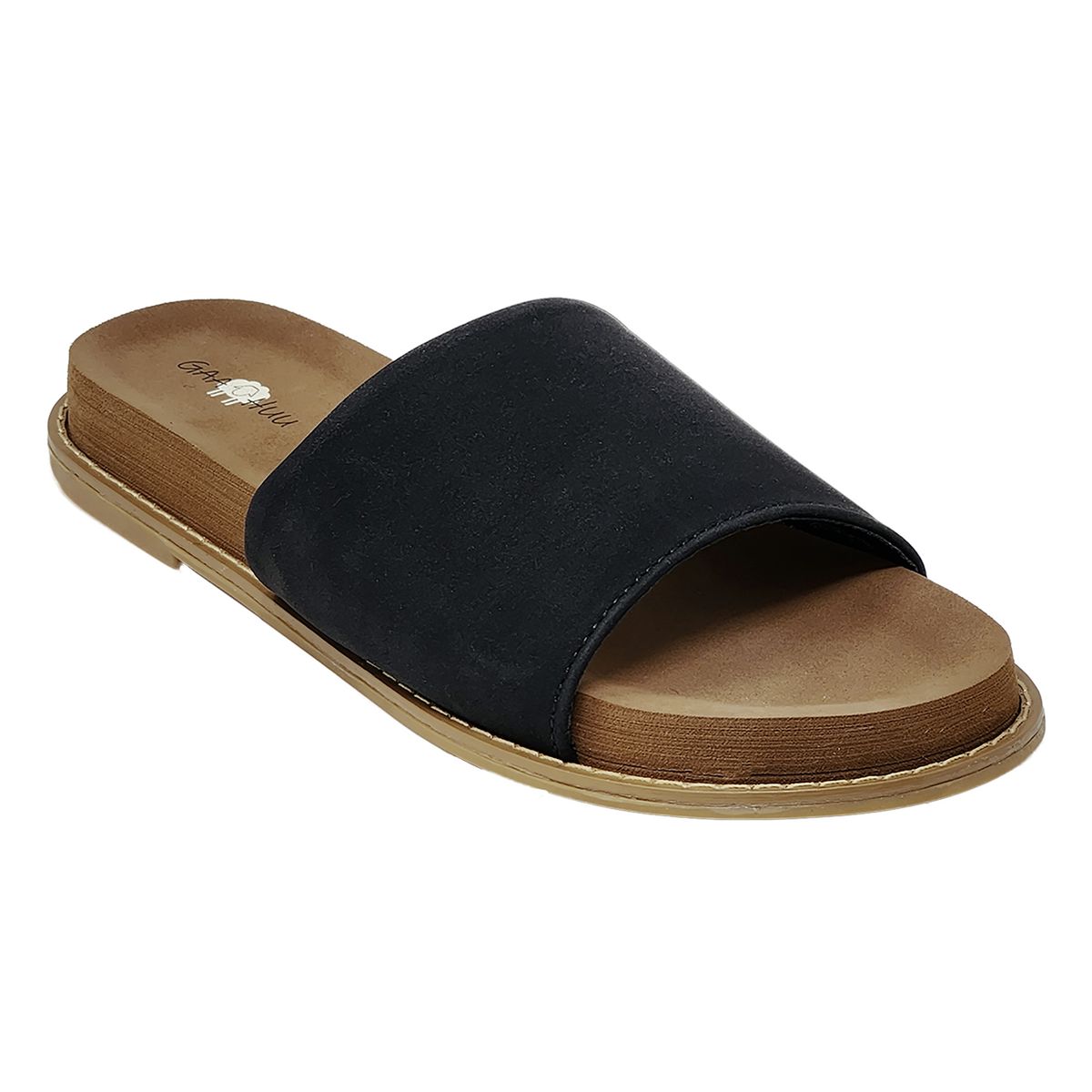 GaaHuu™ Faux Leather Open-Toe Sandal - black 7