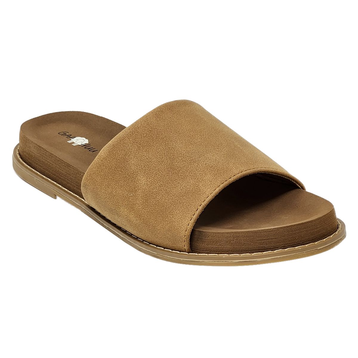 GaaHuu&trade; Faux Leather Open-Toe Sandal - brown 8