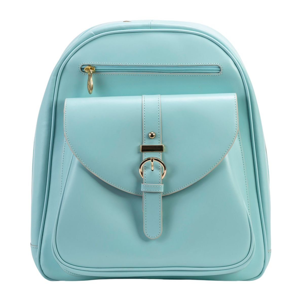 Moline 11"" Leather Business Laptop Tablet Backpack - Aqua Blue