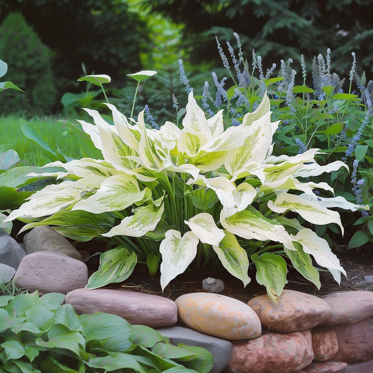 Shade Loving Hardy Hosta by Touch of ECO® (3 Bare Roots) - White Feather Hosta-3 Bare Roots