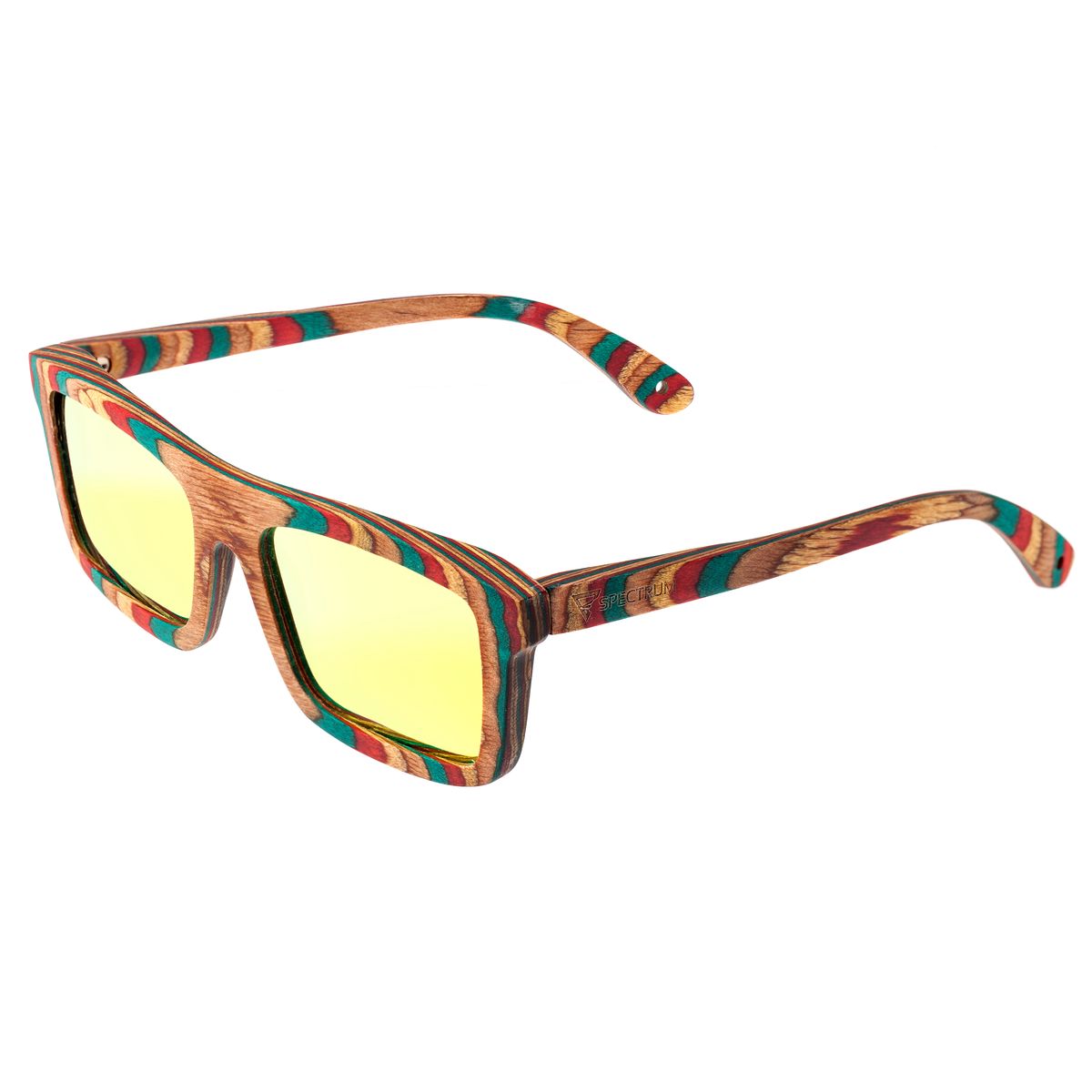 Spectrum Polarized Wooden Sunglasses - Philbin - Multi/Gold