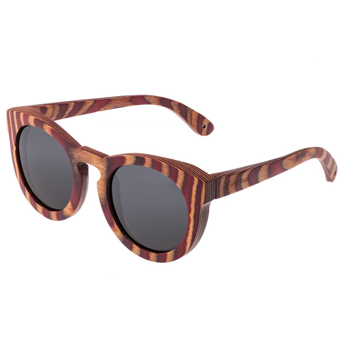 Spectrum Polarized Wooden Sunglasses - Dorian - Cherry Zebra/Black