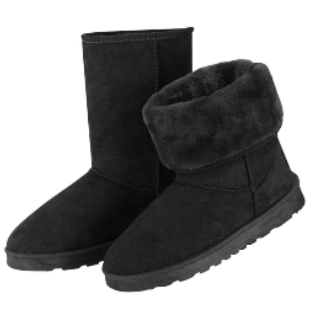 Women's Warm Fashionable Winter Boots - 8 - Black