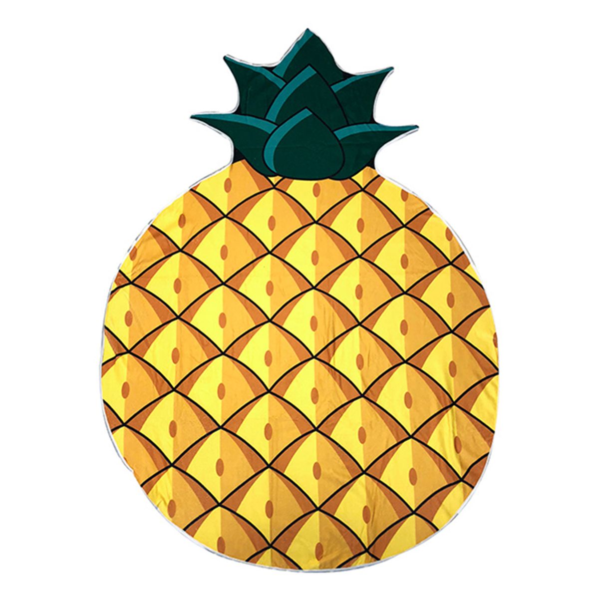 61-Inch Round Vibrant Beach Towel with Fringe (2-Pack) - Pineapple Cut Out Towel