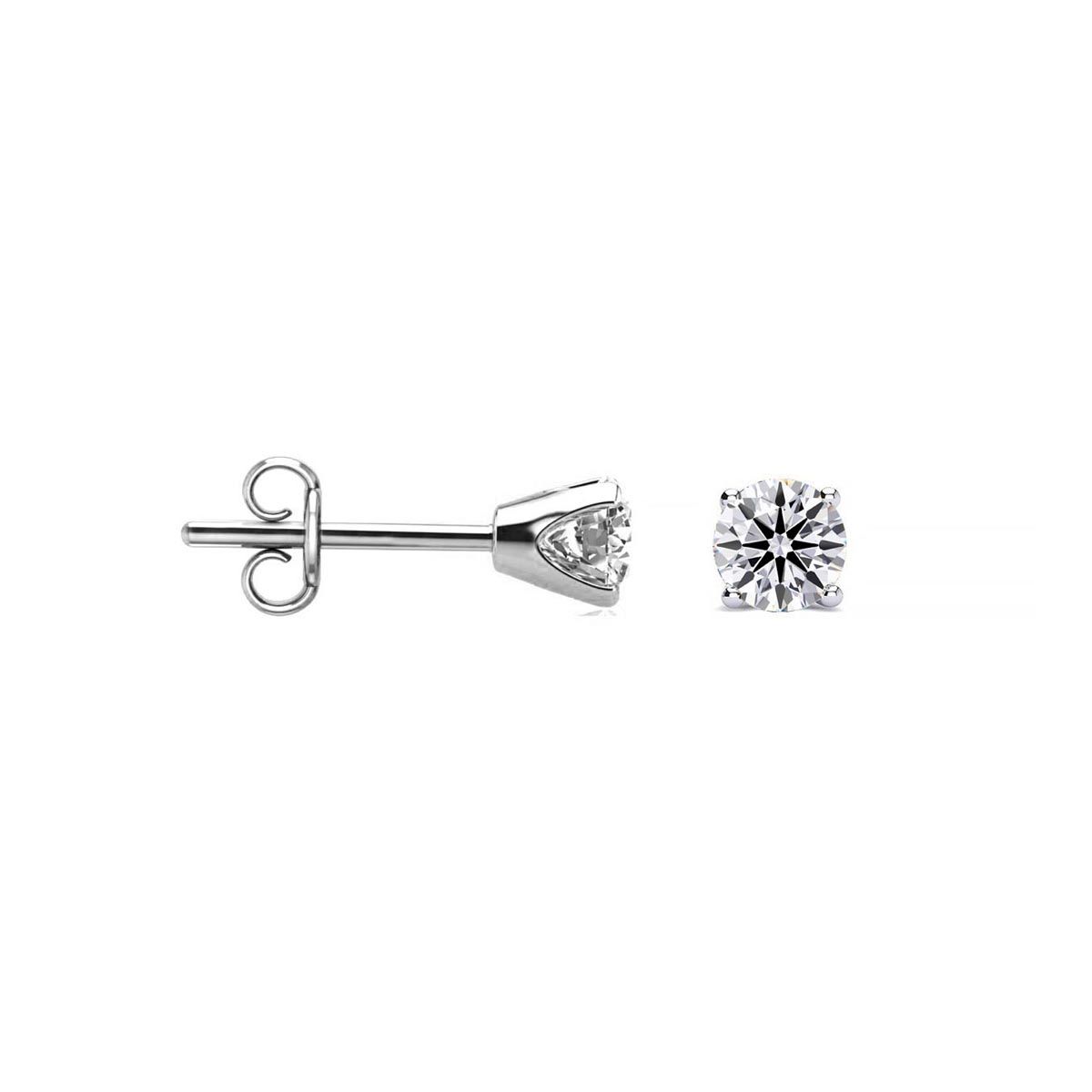 0.10-Carat Lab Created Diamond Stud Earrings in 14KGF - 1/10ct Diamond Earrings, 14WG