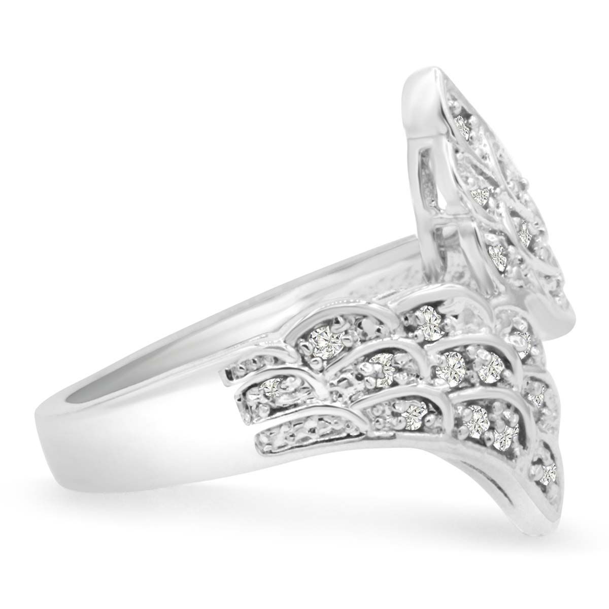 Guardian Angel Natural 1/3-Carat Diamond Ring - Natural 1/3 Carat Diamond Wing Ring, 7