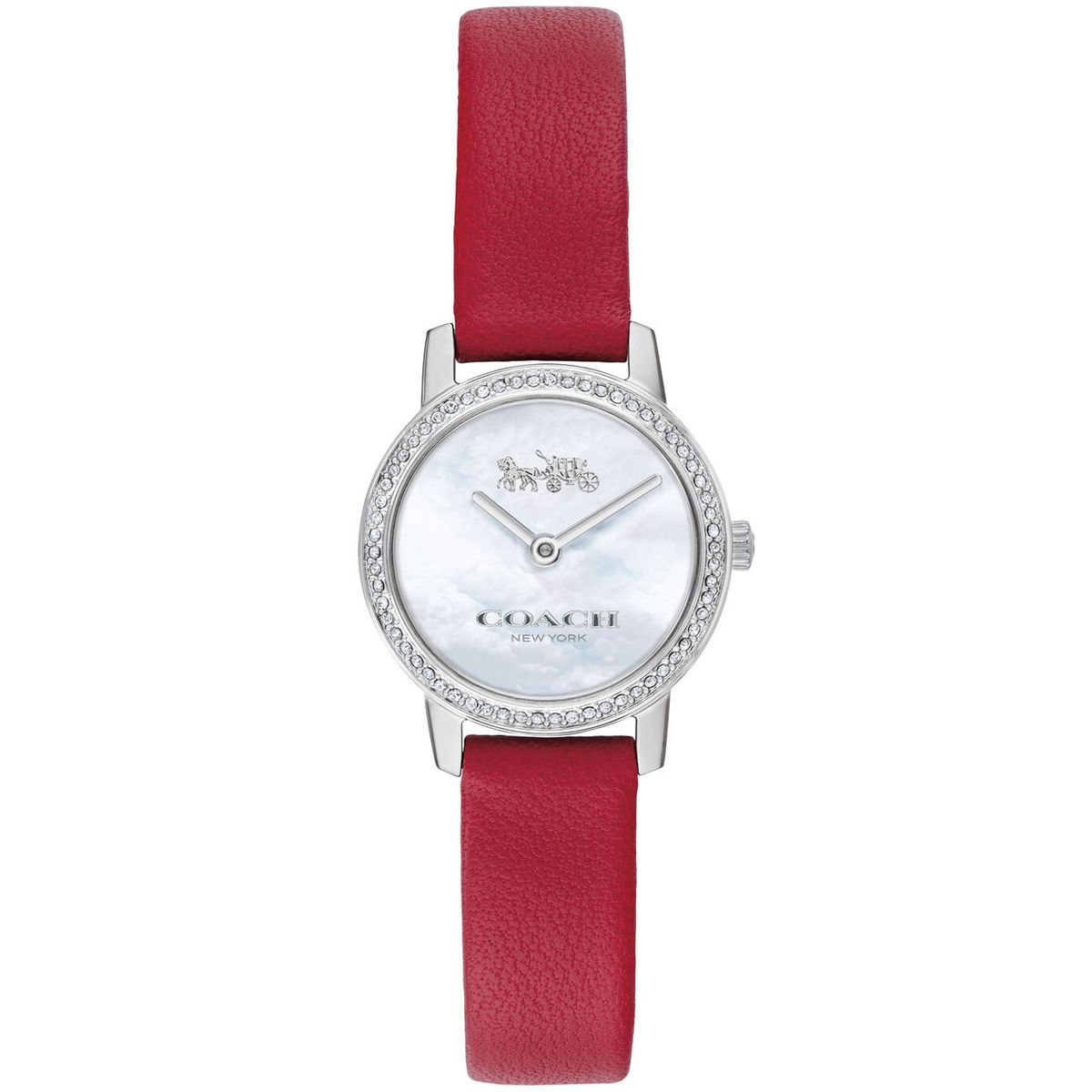 Coach Women's Audrey Watch  - Silver Dial / Red Strap