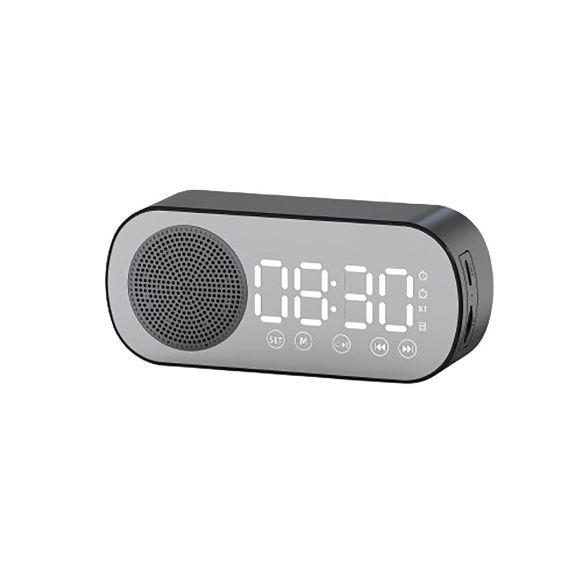 Digital Alarm Clock and Mirror - Digital Alarm CLock And Mirror Black
