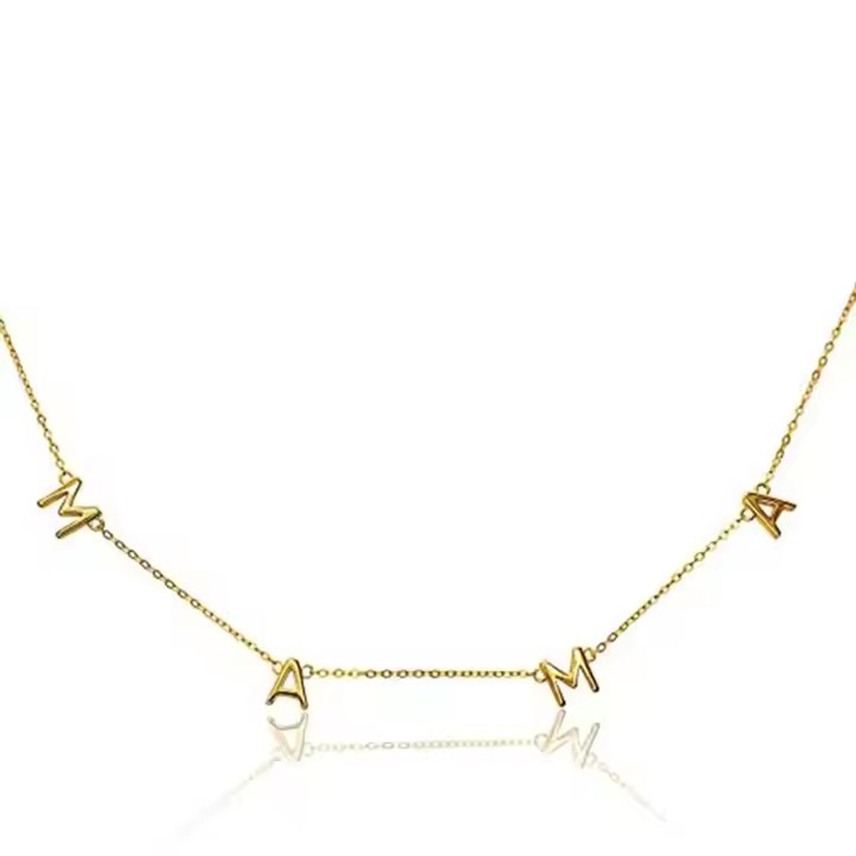 14K Gold Plated MAMA Letter Necklace - Clarisa M.A.M.A Necklace-Gold