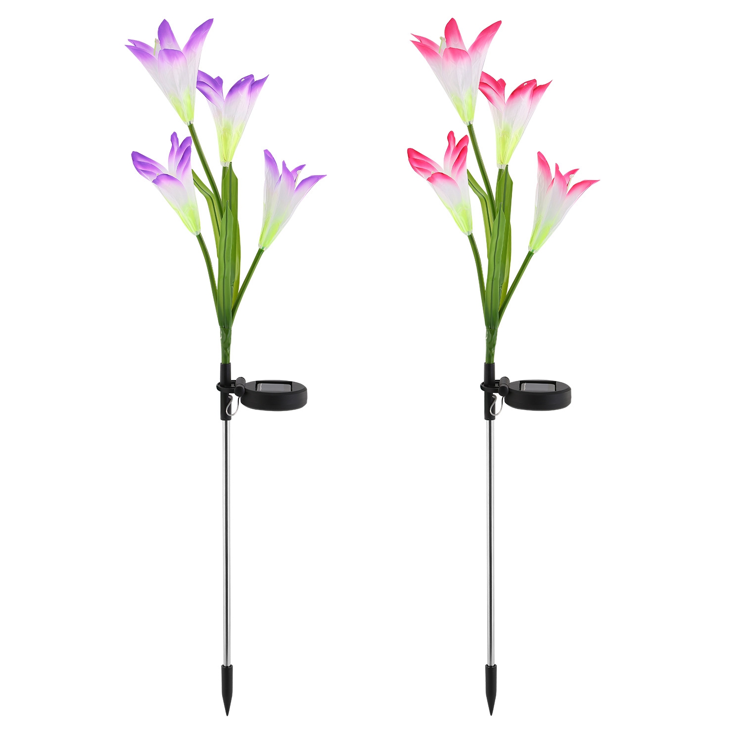 Solarek® Solar Lily Flower Garden Light (2 to 8-Pack) - Solarek Solar Lily Flower Garden 2pck