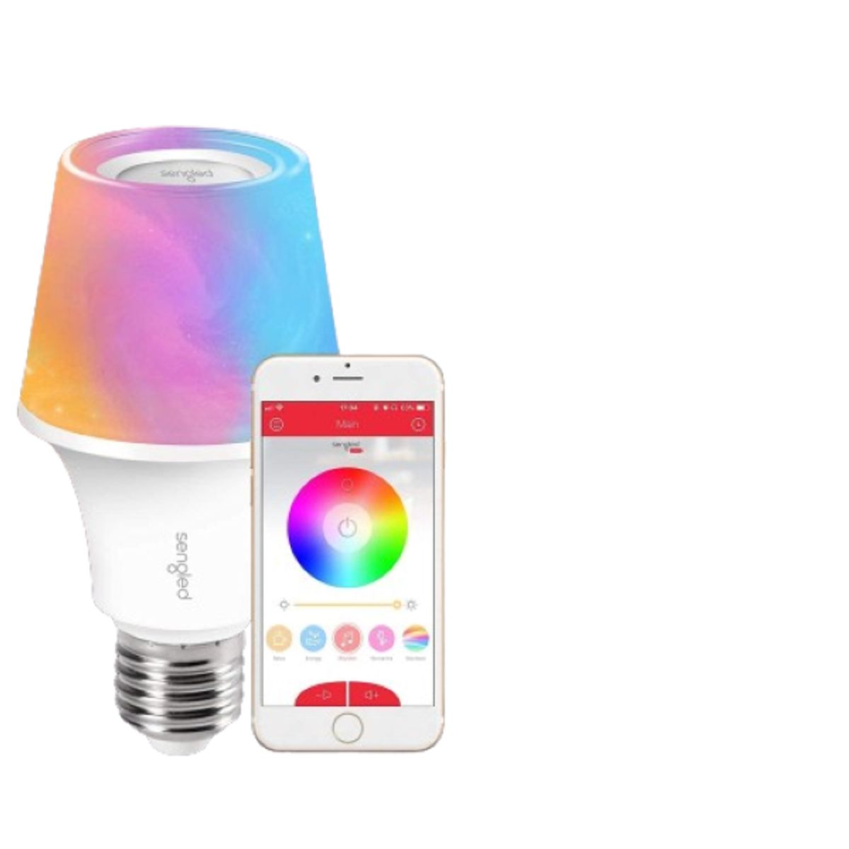 Sengled® Solo White or Solo RGBW 2-in-1 Speaker & Light Bulb - SENGLED SOLO RGBW COLORED