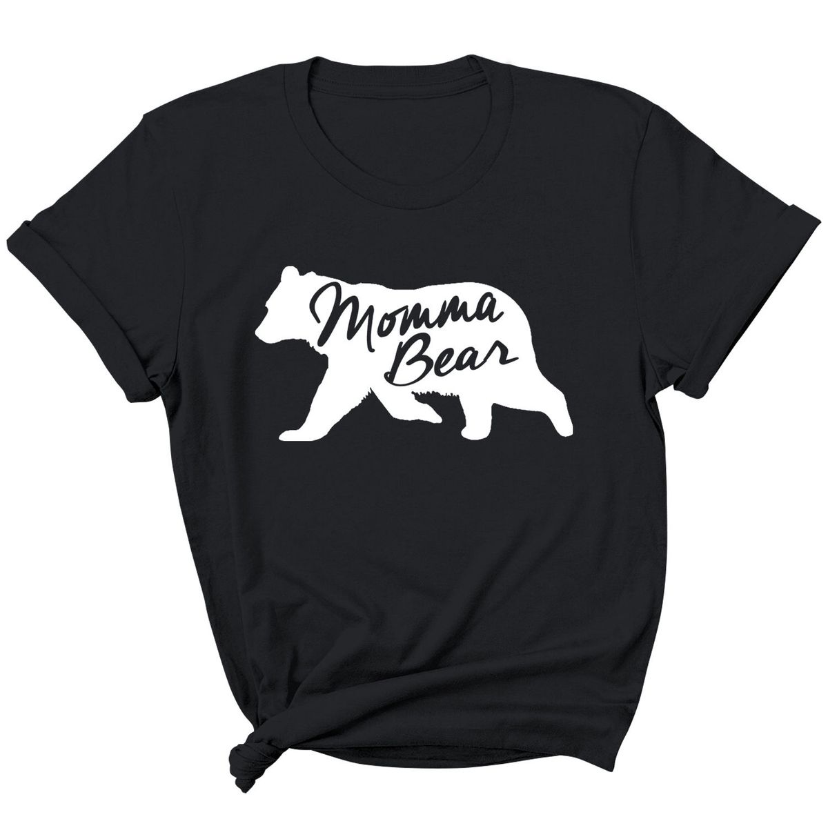 Women's 'Mama Bear' Graphic T-Shirt - Momma Bear Animal - Black / S