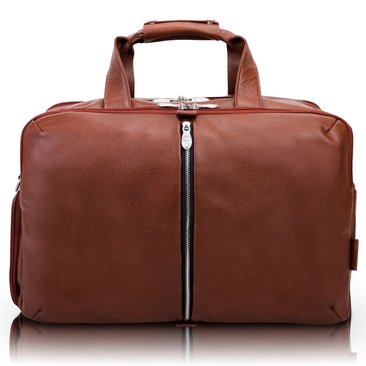 AVONDALE Leather Carry-All 17-inch Laptop Duffel Bag - Brown
