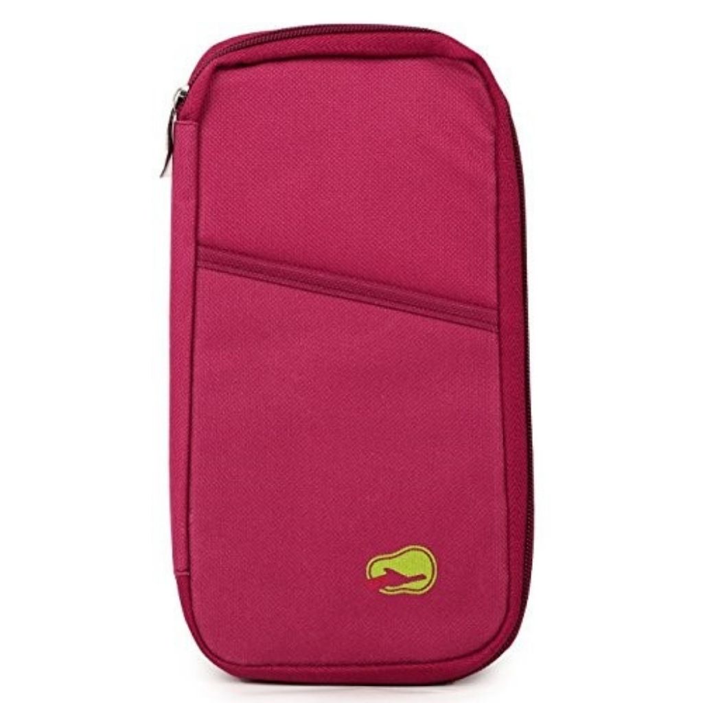 Water-Resistant Travel Zipper Case for Passport, Phone, Cards and More - Rose