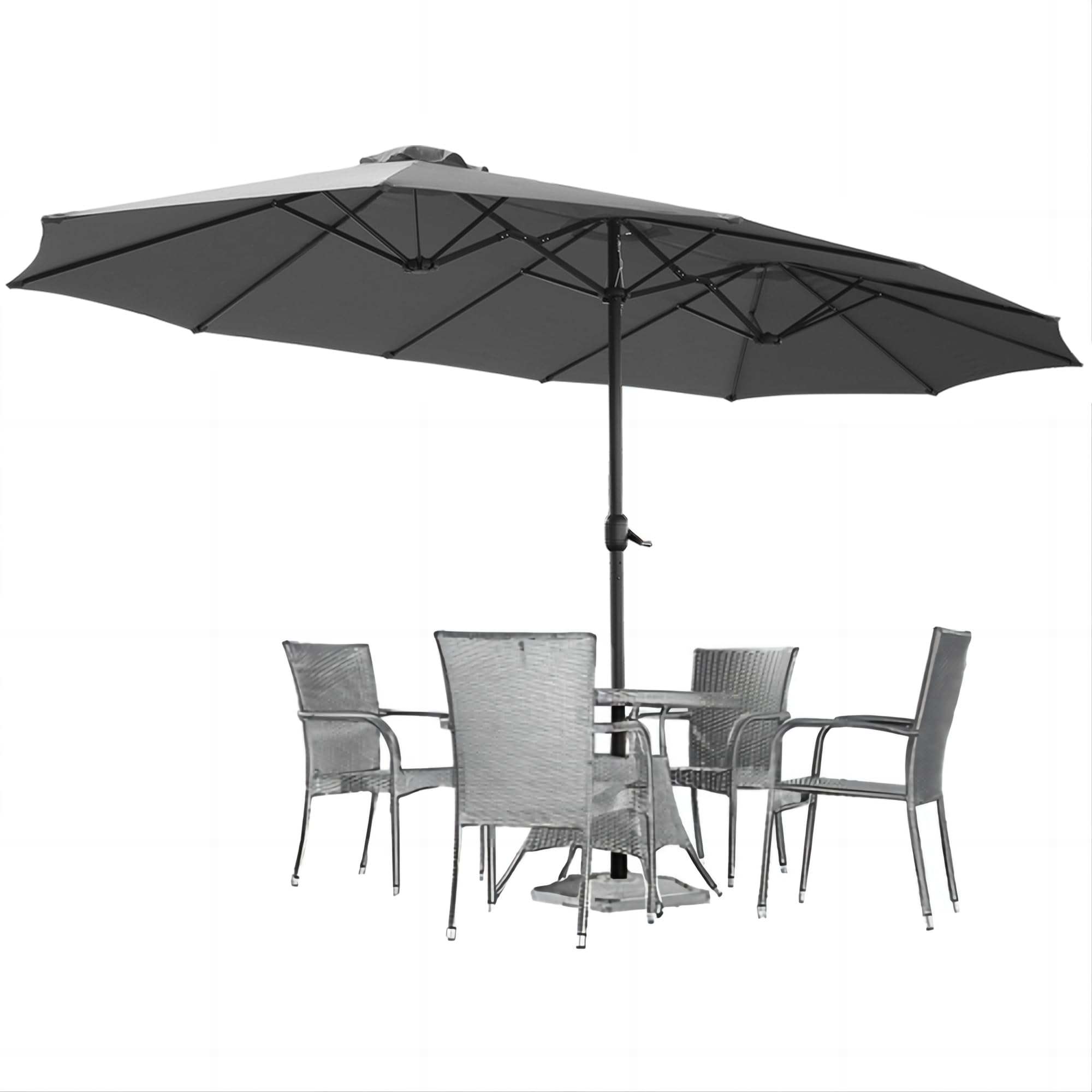 15 X 9-Foot Double-sided Large Outdoor Patio Umbrella With Crank - 19006SG-UG01