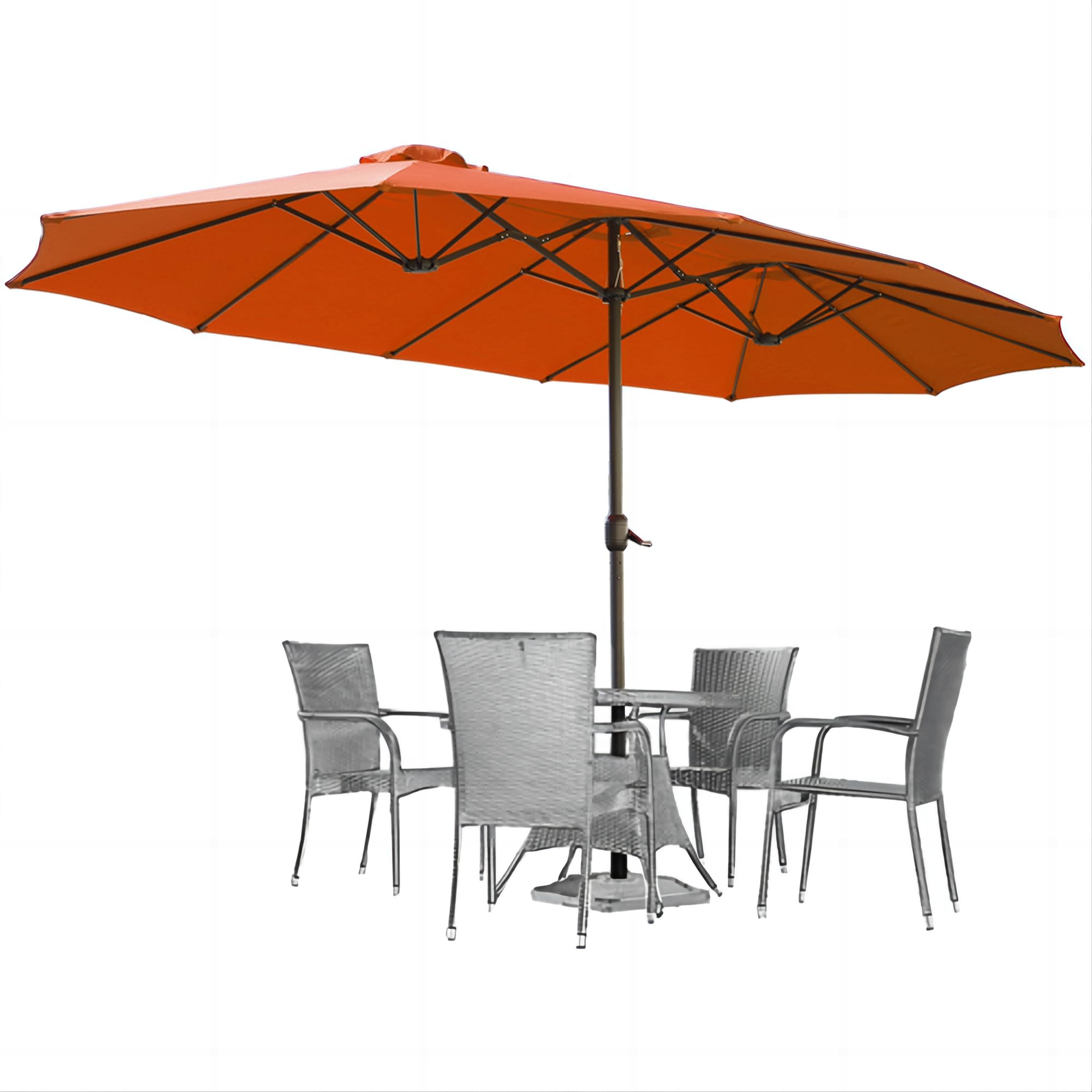 15 X 9-Foot Double-sided Large Outdoor Patio Umbrella With Crank - 19006OG-UG01