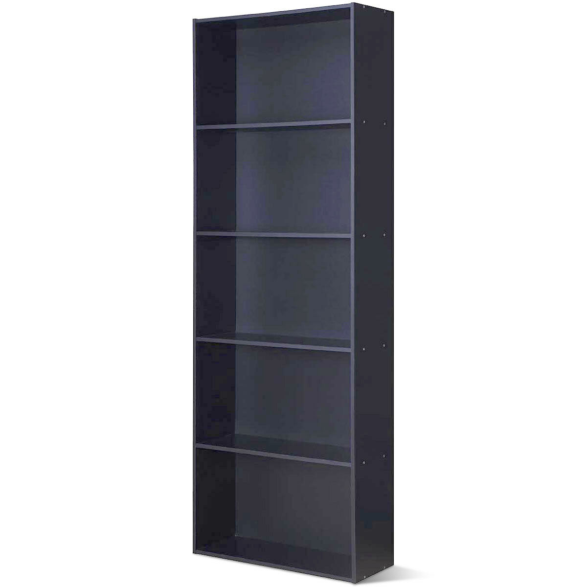 5-Shelf Multi-Functional Bookcase - Black