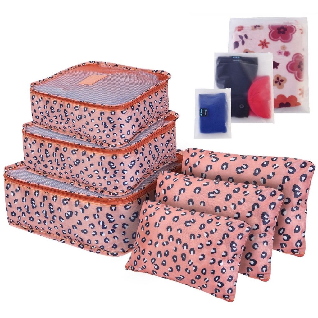 9-Piece Packing Cubes for Travel, Storage, and Organization - Leopard