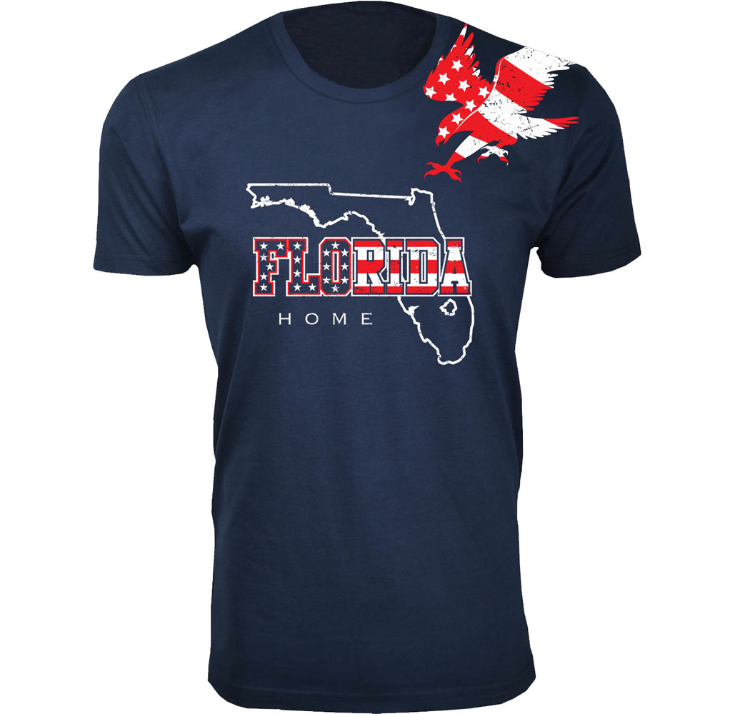 Men's Home State and City T-Shirts - Florida - Navy / L