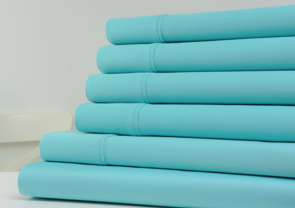 Kathy Ireland® 1,200TC 6-Piece Cotton Sheet Set - California King - Aqua