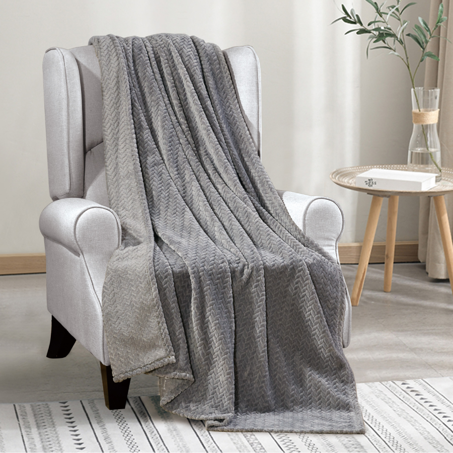 Noble House® Montana Braided 50" x 60" Throw Blanket - GRAY