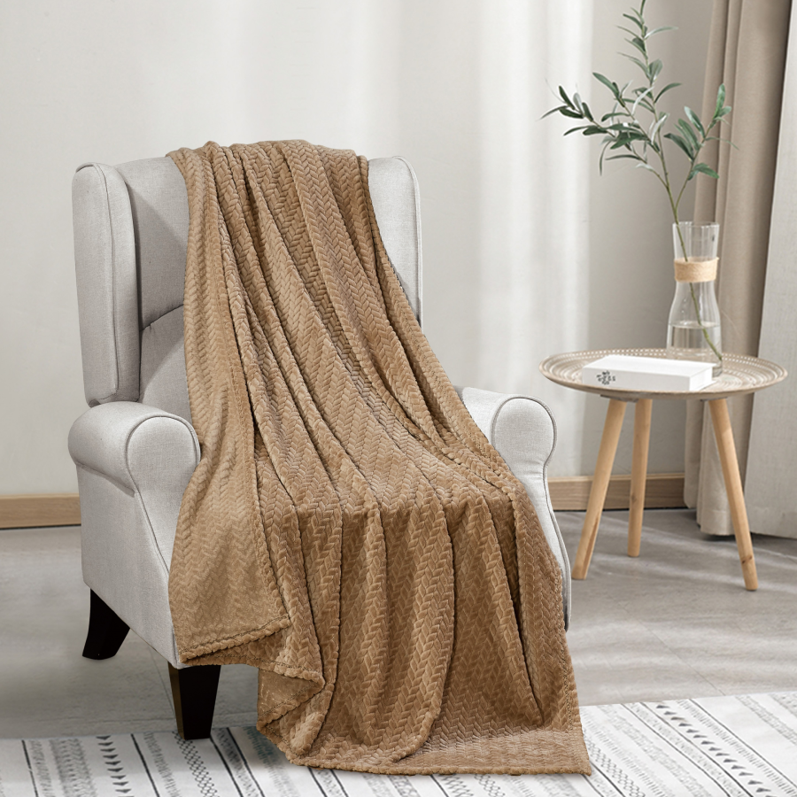 Noble House&reg; Montana Braided 50" x 60" Throw Blanket - TAUPE