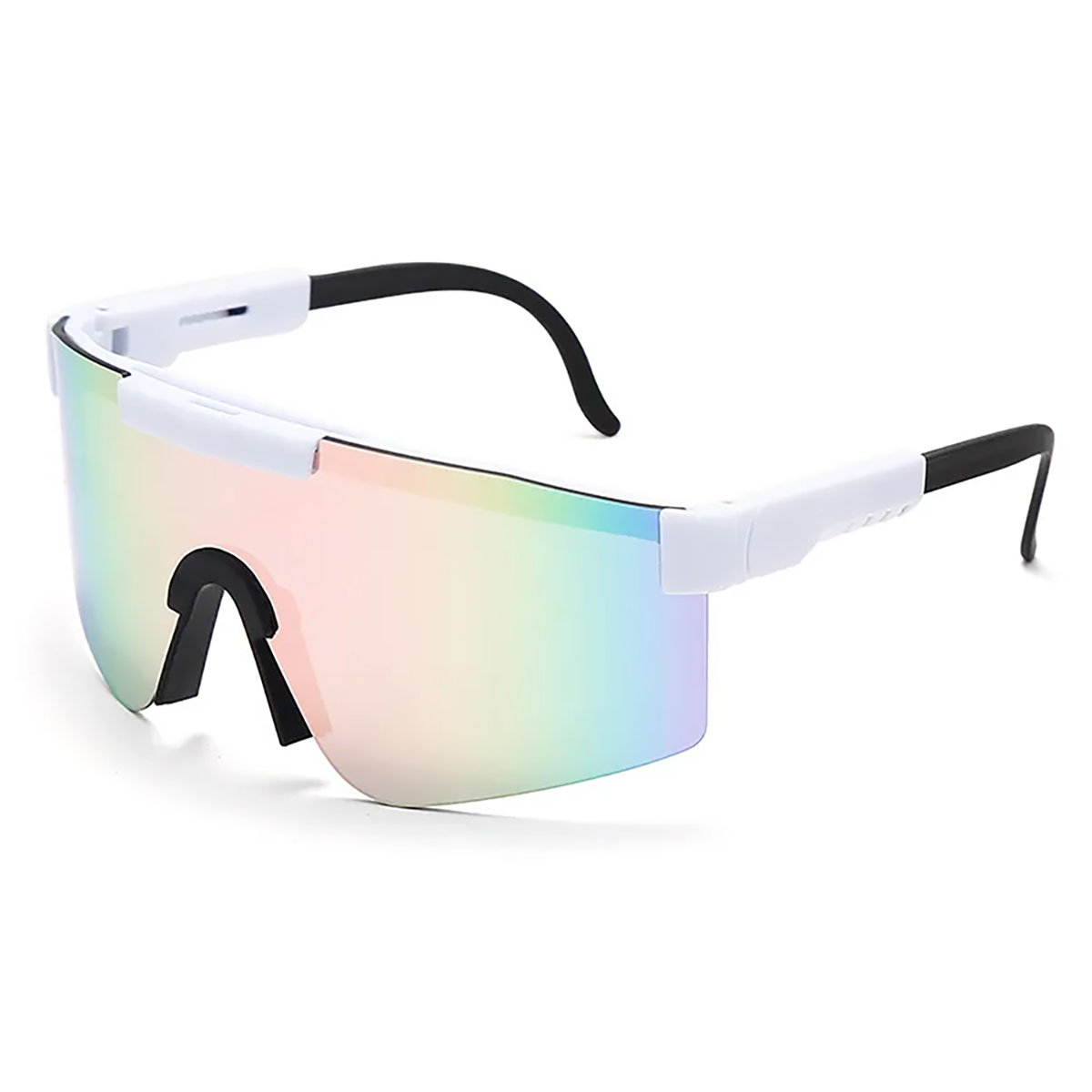 Unisex Polarized Multipurpose Sports Sunglasses - Style 1: White iridescent