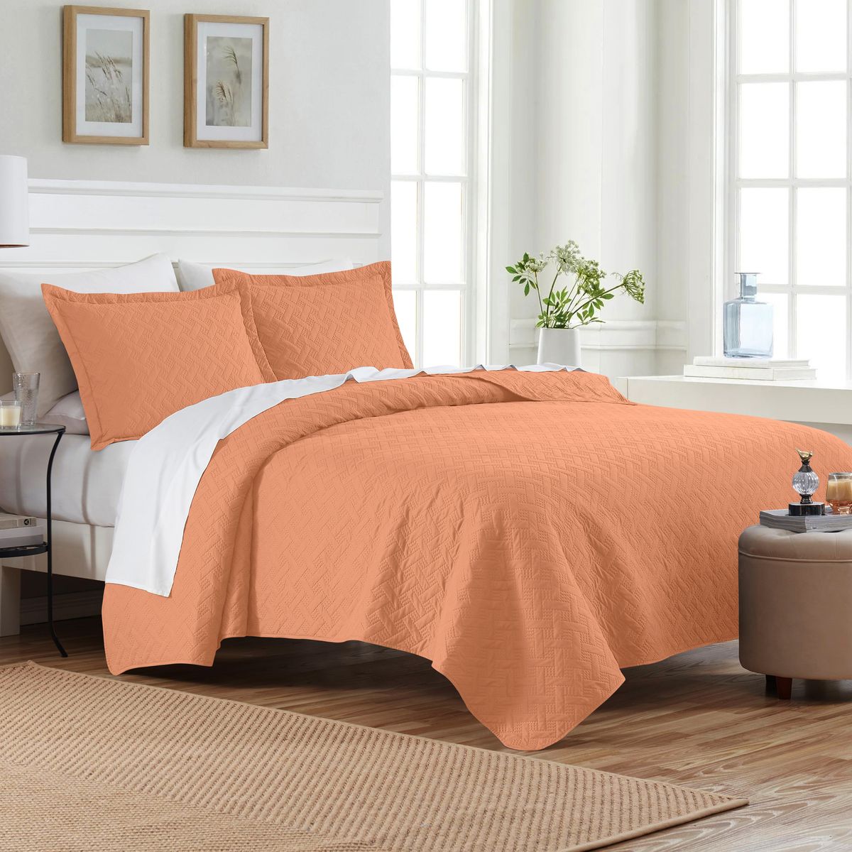 3-Piece Dan River Basket Pinsonic Quilt Set - Pinsonic Quilt - Twin