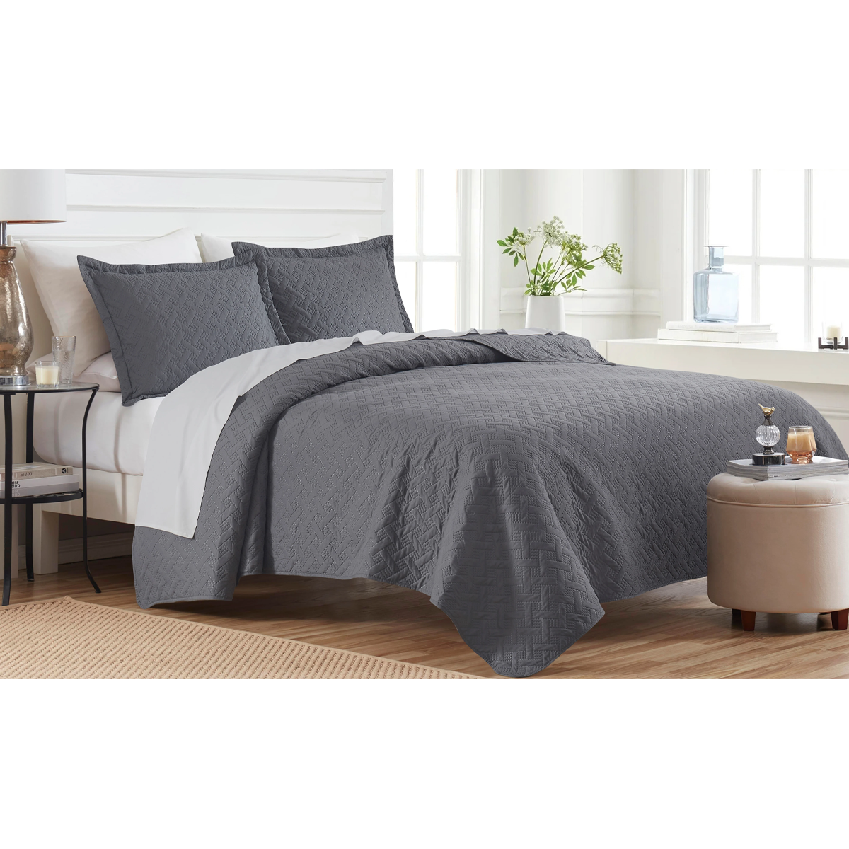 3-Piece Dan River Basket Pinsonic Quilt Set - Pinsonic Quilt - King