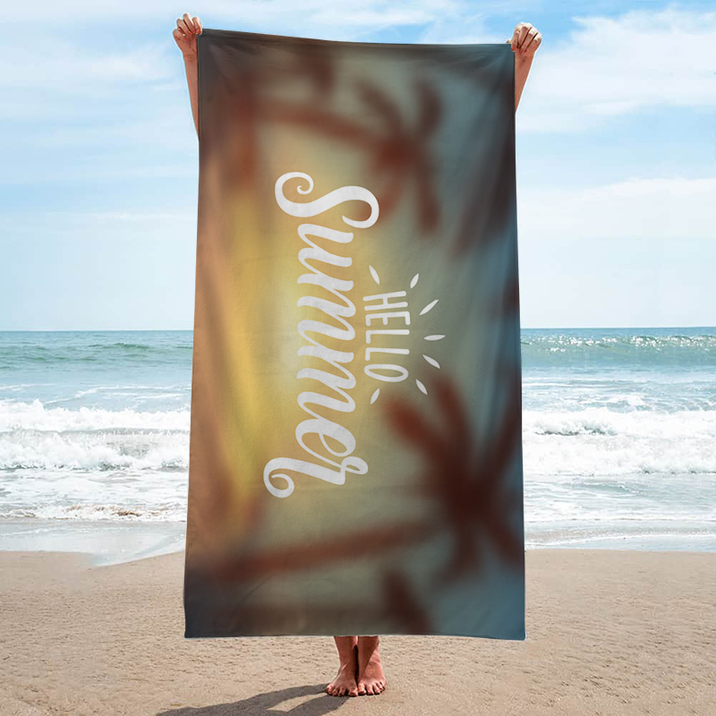 2-in-1 Windproof Beach Backpack Towel - Hello Summer Dark