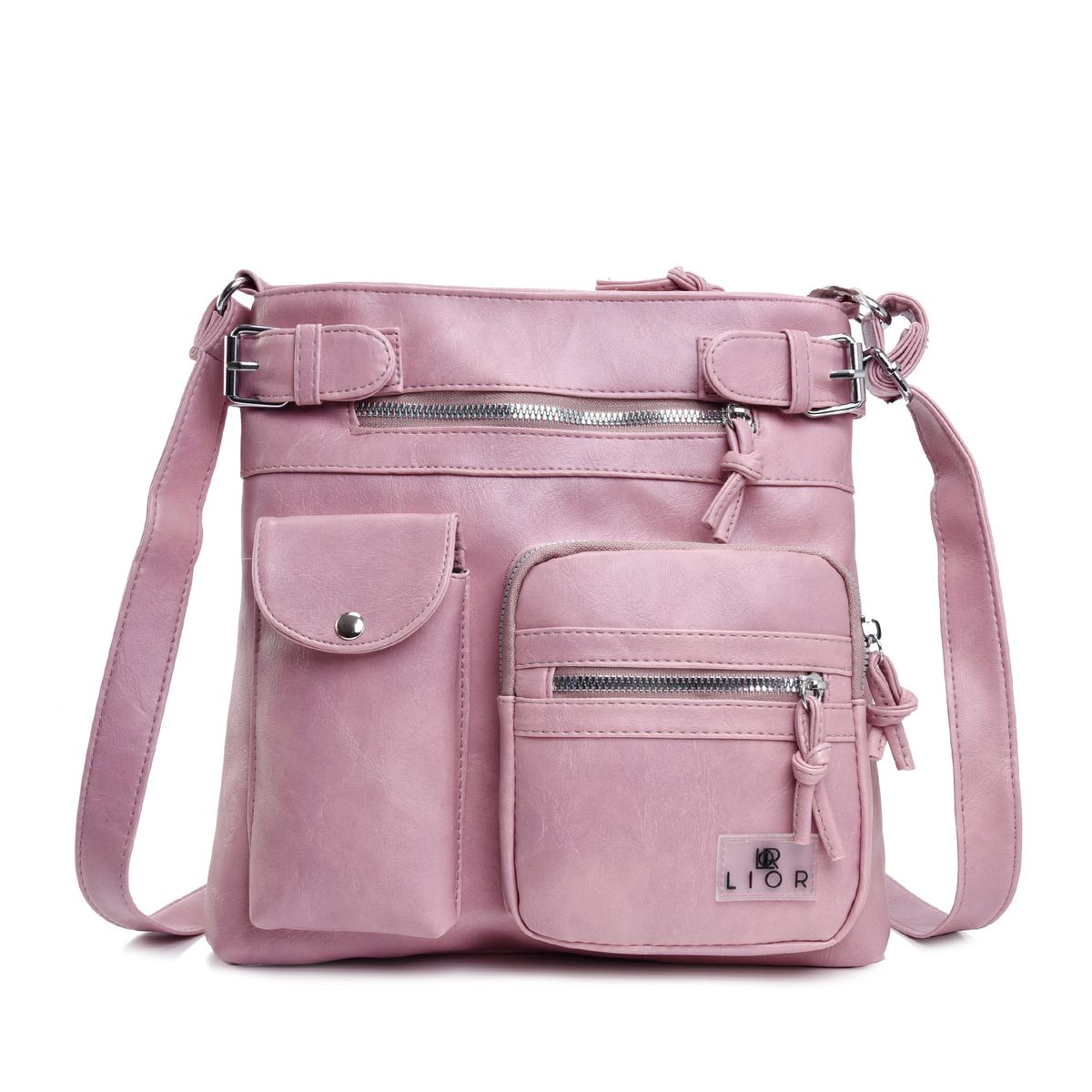 Lior&trade; Multi-Pocket Crossbody Bag - PINK