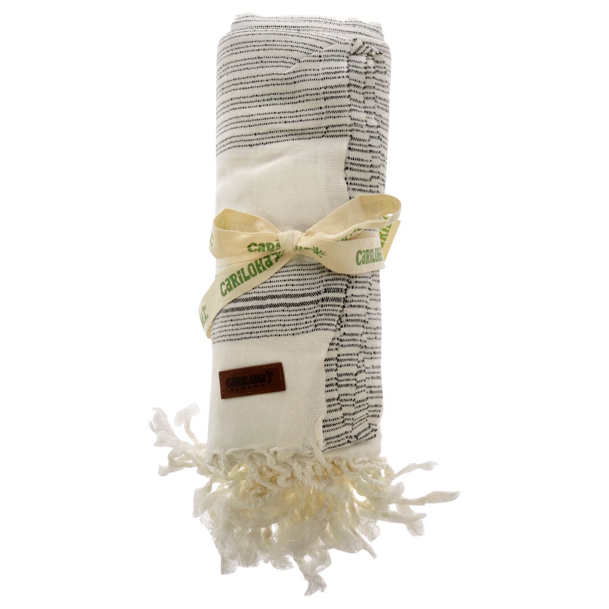 Cariloha® Bamboo Beach Blanket - Bamboo Beach Blanket - Ecru Black by Cariloha for Unisex - 1 Pc Blanket