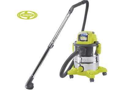 Sun Joe iON+ Cordless Stainless Steel Wet/Dry Vacuum with 4.0-Ah Battery
