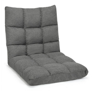 Folding Adjustable 14-Position Floor Chair - Blue