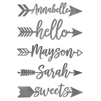 Personalized Metal Arrow Name Sign - Point right