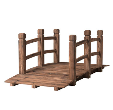 Stained Finish Wooden 5-Foot Garden Bridge