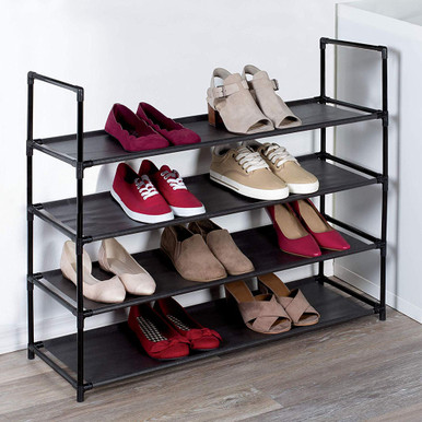 Space Saving 12 Pair Stackable Shoe Rack - DailySteals