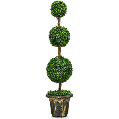 4-Foot Artificial Topiary Vertical Triple Ball Tree