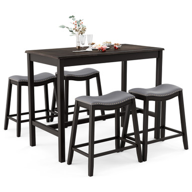 5-Piece Counter Height Table & Upholstered Stools