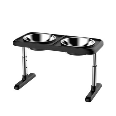 Adjustable Pet Stand Feeder with 2 Stainless Steel Bowls