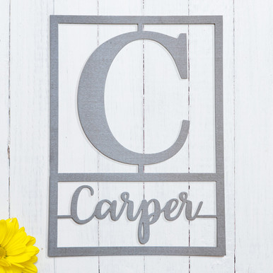 Personalized 16-Inch Floating Script Monogram Metal Plaque