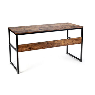 Industrial 55" Computer Desk with Storage Shelf - Natural